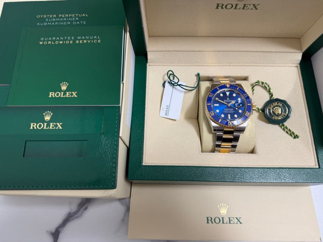 ロレックス 美品中古 サブマリーナコンビ 126613LB 青文字盤