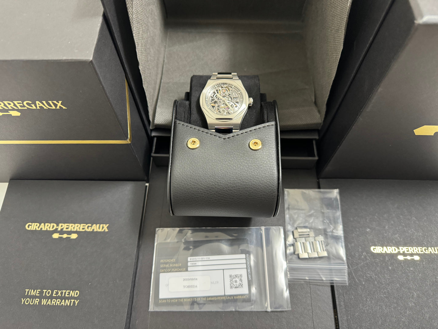 ジラールペルゴ 中古 ロレアート スケルトン 81015-001-11A