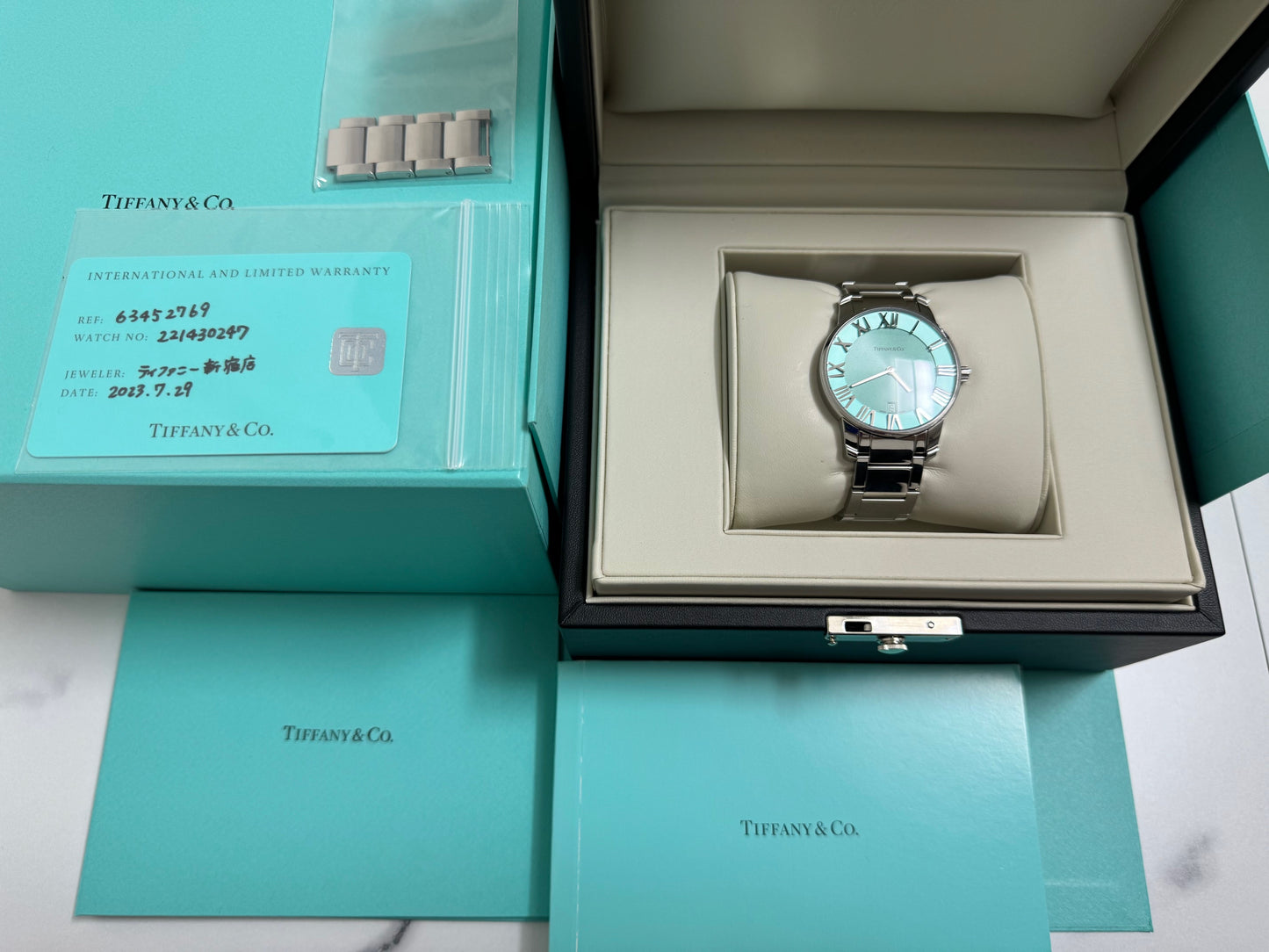 ティファニー 中古 アトラス 37.5ミリ 63452769 ティファニーブルー文字盤