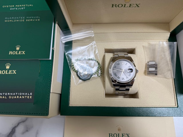 ロレックス 美品中古 デイトジャスト41 126334 スレートローマン文字盤