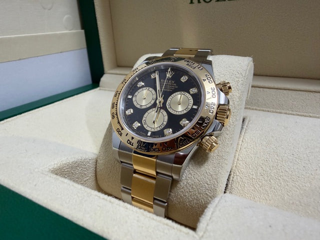 ロレックス　中古美品　コスモグラフデイトナ　１２６５０３Ｇ　コンビ　８Ｐダイヤ文字盤