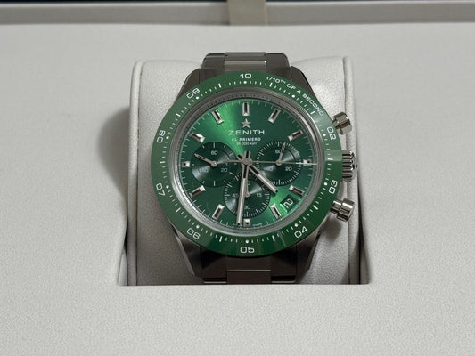 ゼニス　中古美品　クロノマスタースポーツ　ヨシダスペシャル　03.3100.3600/56.M3100　グリーン文字盤
